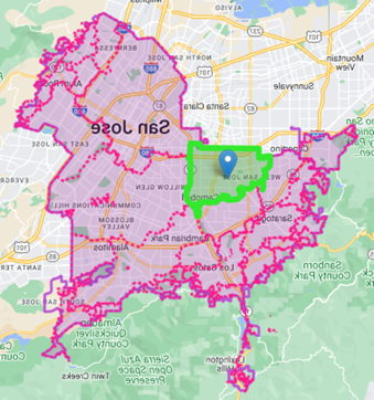 Map of impacted service area to treatment change